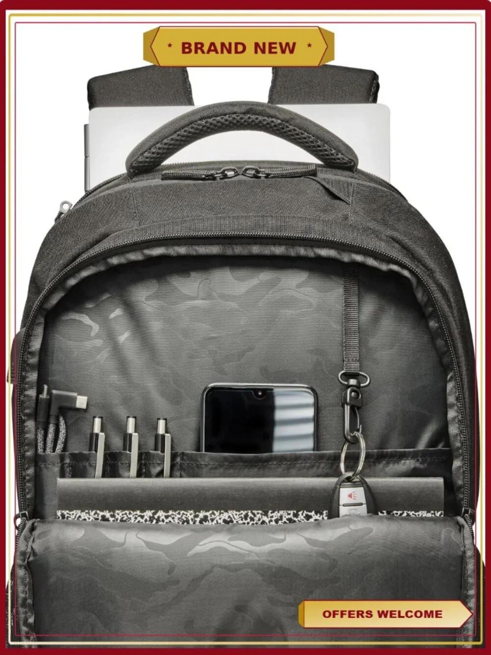 Recycled PET Laptop Backpack with RFID Protection